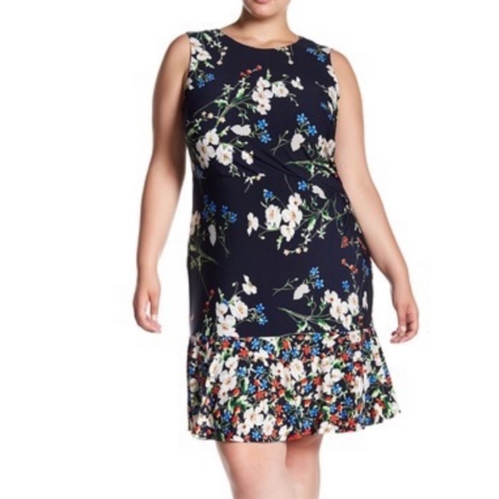 Eliza J Mixed Floral A-Line Dress size 16W NWT